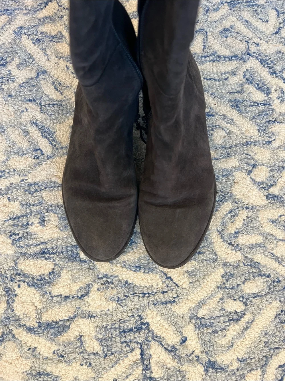 Stuart Weitzman Grey/Black Over-the-Knee Suede Boots